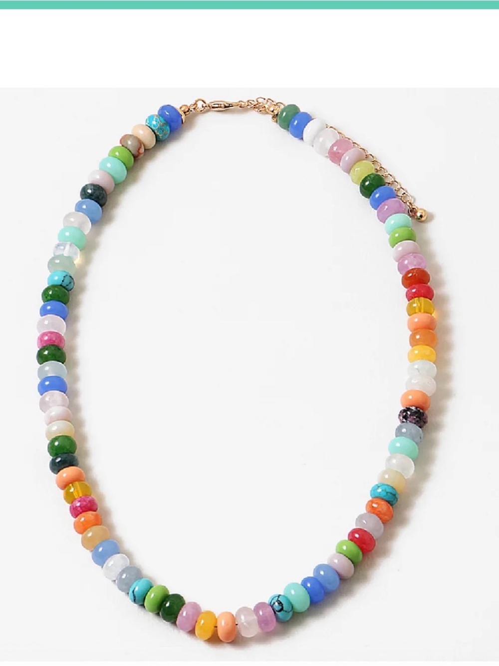 New Erin McDermott Good Luck Colorful Multicolor Beaded Necklace Gemstone
